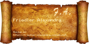 Friedler Alexandra névjegykártya